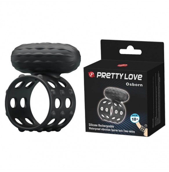 PRETTY LOVE - Male Vibrating Cock Ring (Black)